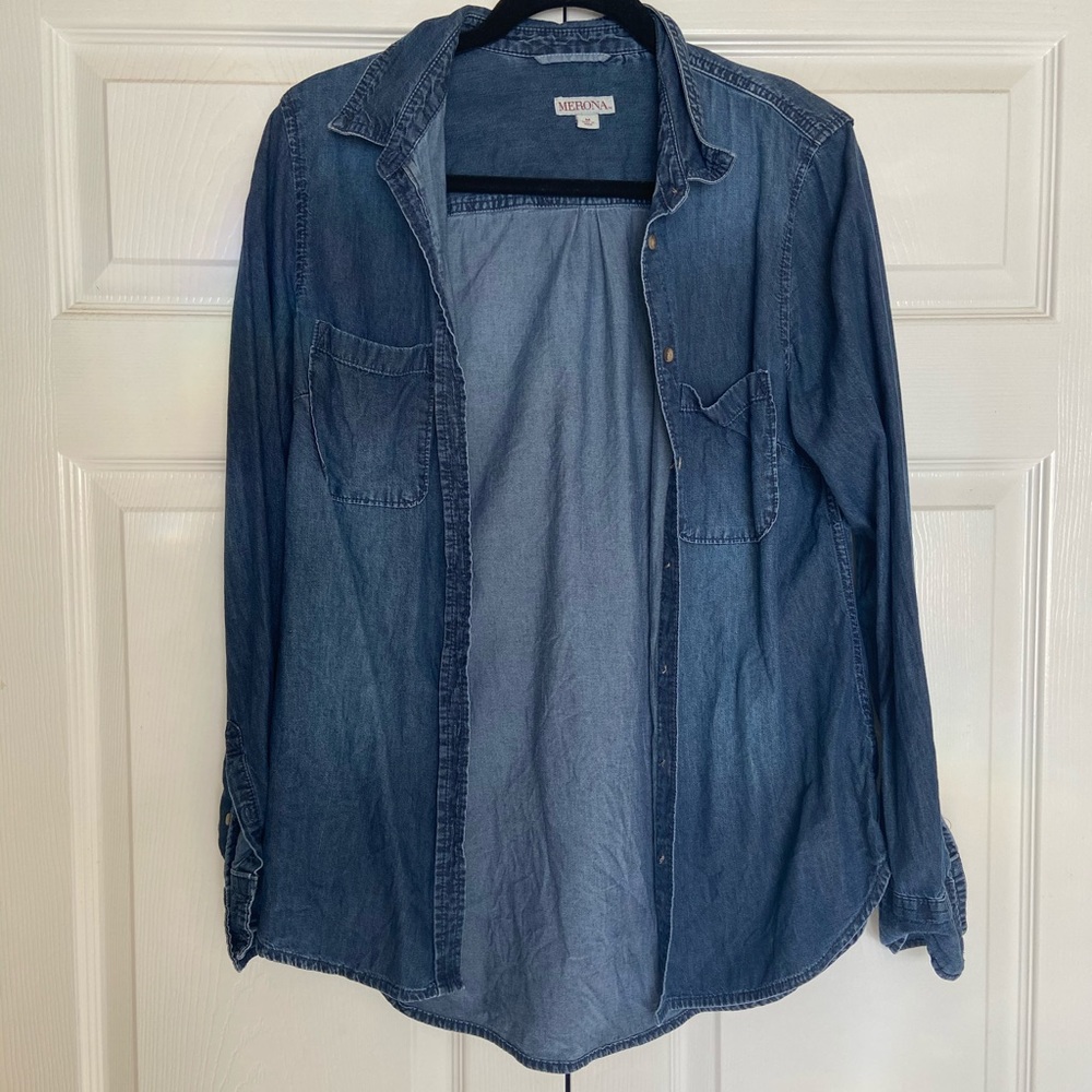 Denim button down shirt
